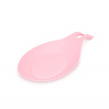 Suport roz, siliconic, anti-picurare pentru lingura de gatit - 20 x 10 x 2 cm, Oem