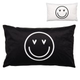 Cumpara ieftin Fata perna decorativa textil alb negru Smile 30x50 cm
