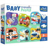 Cumpara ieftin Puzzle trefl primo baby progressive vehiculele profesionale