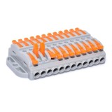 Conector doza cu 12+12 poli pentru cabluri electrice elSales ELS-12+12, gri/portocaliu