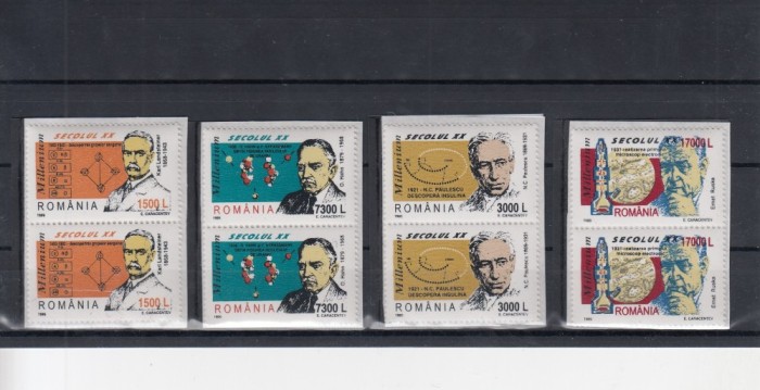 ROMANIA 1999 LP 1491 SECOLUL XX (II) MICROSCOP PERECHE SERII MNH ROMANIA 1999 LP 1491 SECOLUL XX (II) MICROSCOP PERECHE SERII MNH