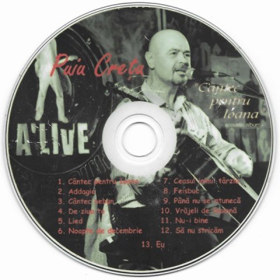 CD Puiu Crețu &amp;lrm;&amp;ndash; C&amp;acirc;ntec Pentru Ioana - Acoustic Album , original foto