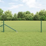 VidaXL Șanț Hexagonal Verde 0.5x100 m Oțel, vidaXL Posturi de &Icirc;mprejmuire cu Săgeată 13 buc &Oslash;32 mm 80 cm Oțel Zincat