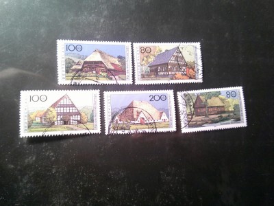 Serie Germania 1996 - Case - Arhitectura , 5 valori stampilate foto