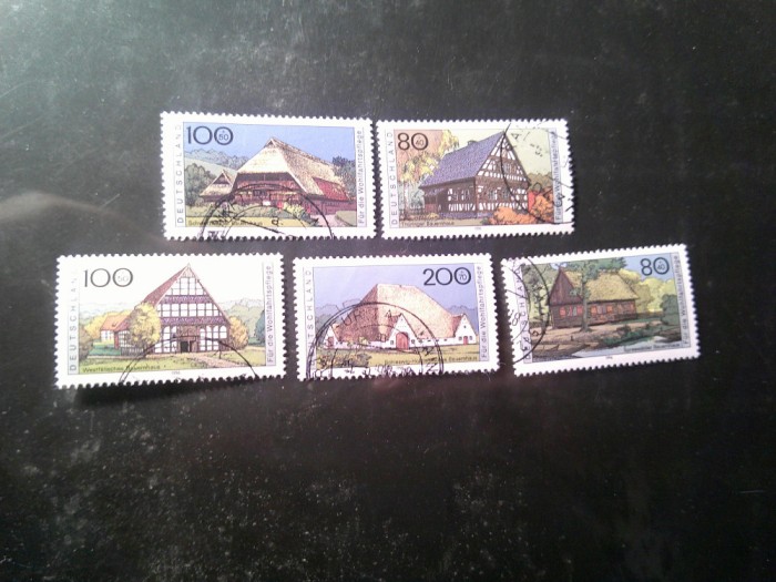 Serie Germania 1996 - Case - Arhitectura , 5 valori stampilate