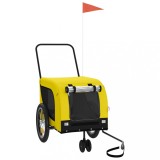 Cumpara ieftin Remorca bicicleta animale companie, galben/negru, oxford/fier