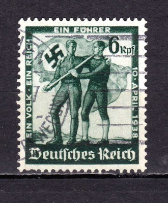 ✅ (S43) Germania Reich 1938 &amp;quot;10 Aprilie - Referendumul ptr. anexarea Austriei &amp;quot; serie completa Michel 662 , stampilat foto