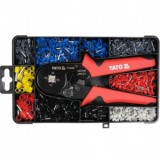 Cleste Sertizare Pini Yato 0.25-10mm&sup2; + 1200 Pini Izolati, Cutie Organizatoare, Otel Carbon