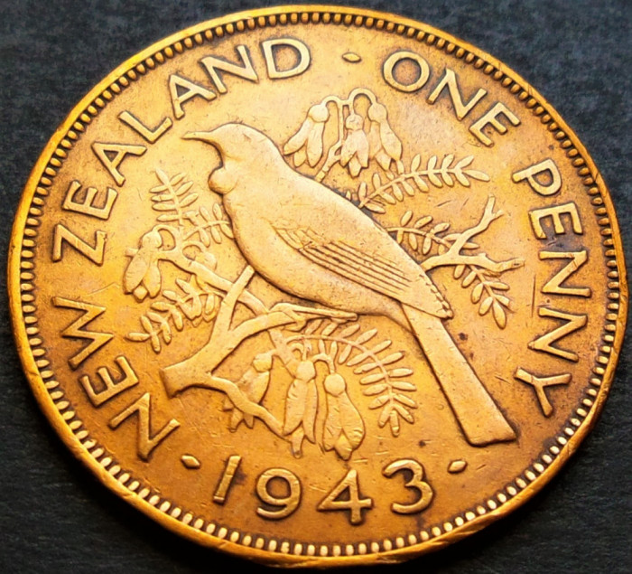 Moneda istorica 1 PENNY - NOUA ZEELANDA, anul 1943 *cod 843 = excelenta