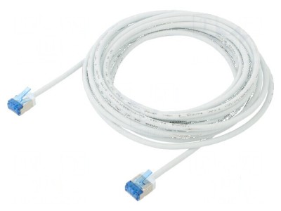 Cablu patch U/FTP 6a 5m 32AWG LSZH alb placare aurit foto