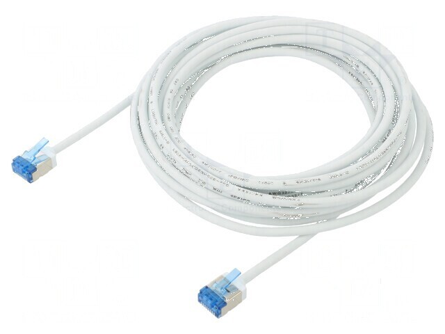 Cablu patch U/FTP 6a 5m 32AWG LSZH alb placare aurit