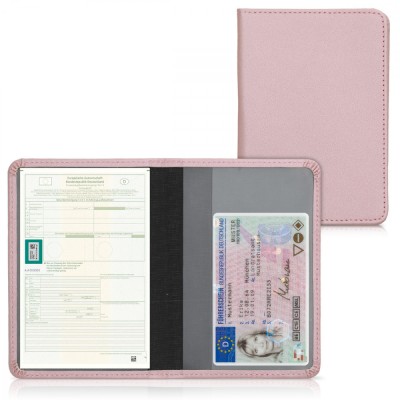 Husa pentru documente auto, Kwmobile, Rose Gold, Piele ecologica, 50103.81 foto