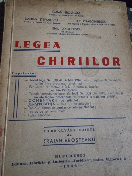Traian Brosteanu, Damian Stefanescu, Ilie Dragomirescu, Emil Diaconescu - Legea chiriilor