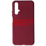 Husa Silicon Burgundy Huawei Nova 5T, High Copy, Protectie Camera