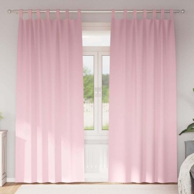 vidaXL Perdele cu perdele 2 pcs Roz bebeluș 225x140cm Poliester 4107630 foto