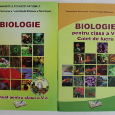 BIOLOGIE , MANUAL SI CAIET DE LUCRU PENTRU CLASA A - V-A de IULIANA - ALINA SPRINCENEA ...ADINA GRIGORE , 2 VOLUME , 2017 , CD INCLUS *