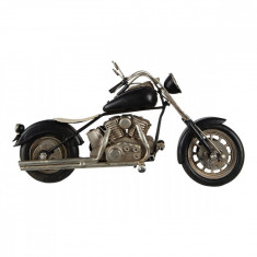 Macheta Motocicleta Retro din metal negru gri 27x10x15 cm Elegant DecoLux foto