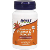Vitamina D3, NOW Foods, Absorbtie Rapida, Intareste Sistemul Imunitar si Osos, 125mcg / 5.000 IU / p