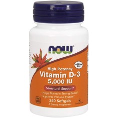 Vitamina D3, NOW Foods, Absorbtie Rapida, Intareste Sistemul Imunitar si Osos, 125mcg / 5.000 IU / p