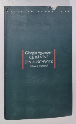CE RAMANE DIN AUSCHWITZ , ARHIVA SI MARTORUL de GIORGIO AGAMBEN , 2006 foto