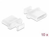Protectie impotriva prafului pentru conector USB-C mama cu prindere Alb set 10 buc, Delock 64094