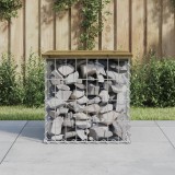 Cumpara ieftin Bancă grădină, design gabion, 43x44x42 cm, lemn pin impregnat