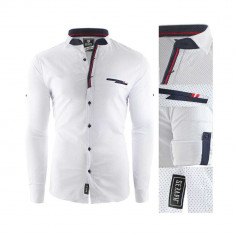 Camasa pentru barbati, alba, slim fit, casual - Nice foto