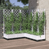 VidaXL Jardinieră de grădină cu spalier, alb, 120x120x121,5 cm, PP