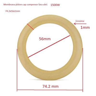 Membrana Piston cap compresor fara ulei 1500W 74.2x56x1mm CH192 foto