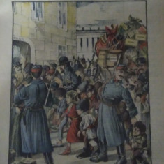 Ziarul Veselia : O BANDĂ DE COPII LA IAȘI - gravură, 1908