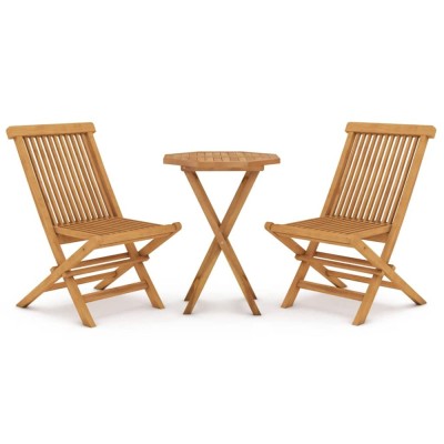 Set mobilier de gradina, 3 piese, lemn masiv de tec foto