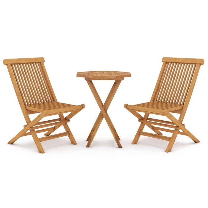 Set mobilier de gradina, 3 piese, lemn masiv de tec