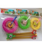 Jucarie de Impins cu Roti Caracatita pentru Copii Peste 18 Luni, Plastic Netoxic, 3 Culori, Emite Sunet, Dimensiuni 16x56x3 cm