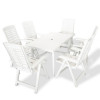 Set mobilier de exterior, 7 piese, alb, plastic GartenMobel Dekor, vidaXL