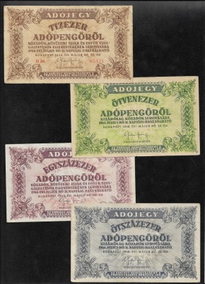 Set Ungaria 10000 + 50000 + 100000 + 500000 adopengorol adopengo foto