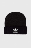 Adidas Originals caciula culoarea negru, din tesatura neteda
