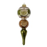 Cumpara ieftin Set 2 ornamente brad Craciun sticla multicolora 6x17 cm
