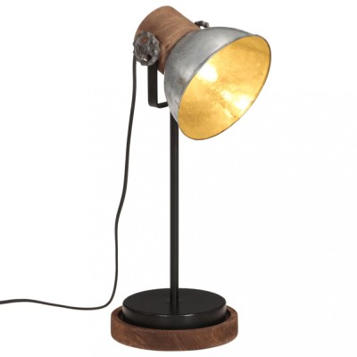 vidaXL Lampă de birou 25 W, argintiu vintage, 17x17x50 cm, E27 foto