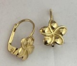 cercei din aur galben 14k in forma de floare