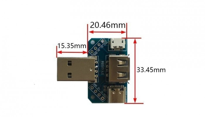 Spliter convertor USB 2.54-4p cu 4 intrari/iesiri