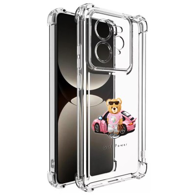 Husa antisoc pentru realme gt 7 pro, airbag pro, transparent, girl power foto