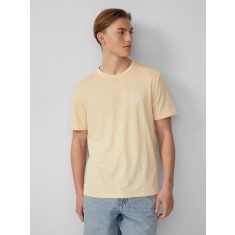 Q/S by s.Oliver Tricou barbati cu imprimeu, decolteu la baza gatului, Regular fit, Galben deschis, S