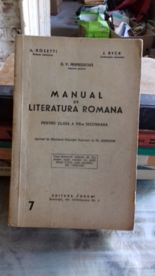 MANUAL DE LITERATURA ROMANA - A. ROSETTI foto