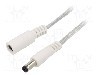 Cablu alimentare DC, DC 5,5/2,1 mufa, DC 5,5/2,1 soclu, transparent, 5m, BQ CABLE - DC.EXT.8210.0500