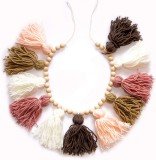 Ghirlanda decorativa Decocove, bumbac/lemn, multicolor, 91 cm