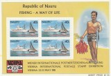 Nauru 1981 , Pescuit , bloc 4 , dantelate , MNH.Mi.Bl.4