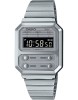 Casio Iluminator A100WE Retro Ceas digital unisex, Argintiu, Inox