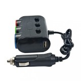 Cumpara ieftin Multiplicator bricheta auto cu 3 iesiri si 2 USB, putere 120W, 12-24V - Negru