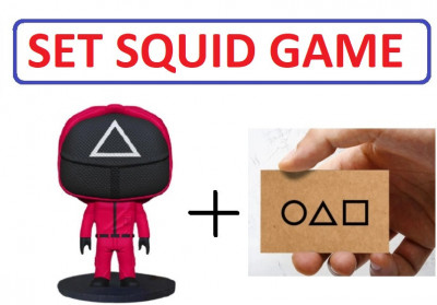 Figurina Squid Game model triunghi + carte vizita (Jocul Calamarului) foto