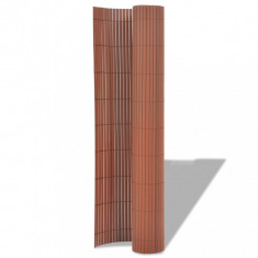 Gard de gradina cu doua fete, maro, 90 x 300 cm, PVC GartenMobel Dekor
